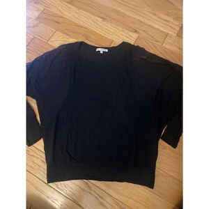 Red Haute, women’s black slouchy, lace sleeves, top size small